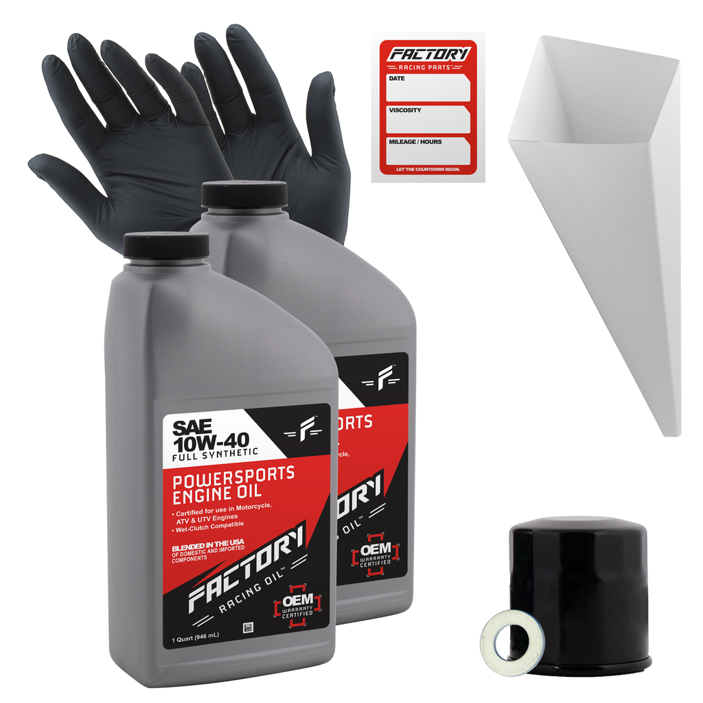 10W-40 Full Synthetic 2 Quart Oil Change Kit For Kawasaki KAF400 Mule 600/610