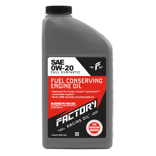 Factory Racing Parts Oil Change Kit Fits Toyota 4Runner 2010, Tacoma 2016-2023 2.7L 0W-20 Full Synthetic Oil - 6.5 Quarts