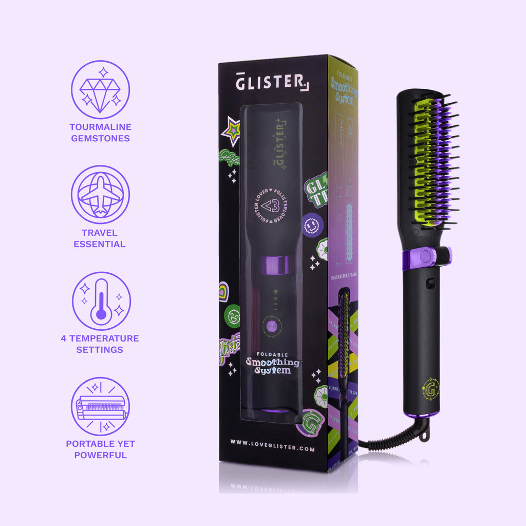 Foldable Hot Brush with Anti-Frizz Smoothing System