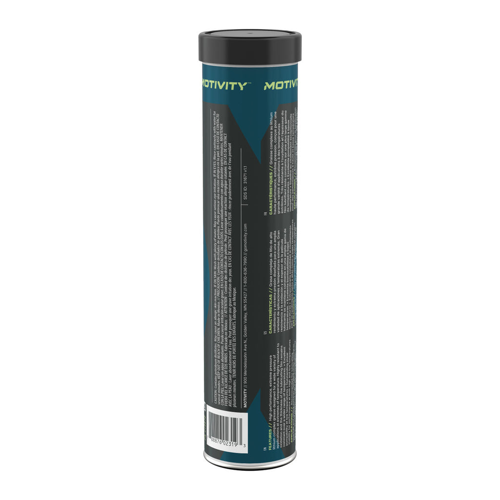 MOTIVITY Multi-Purpose Synthetic EP Grease, NGLI 2, Red Lithium Complex, Ideal for Automotive & Industrial Applications - 10 Pack (14oz Tubes)