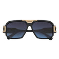 LEGEND - Retro Flat Top Square Sunglasses Black Blue-Lavender Fade