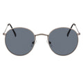 VAGABOND - Retro Classic Small Metal Round Sunglasses Silver Smoke Lens
